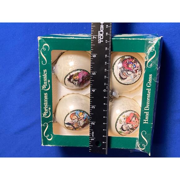 VTG Corning Christmas Classics Hand Decorated Glass Ornaments (4) - Picture 14 of 14